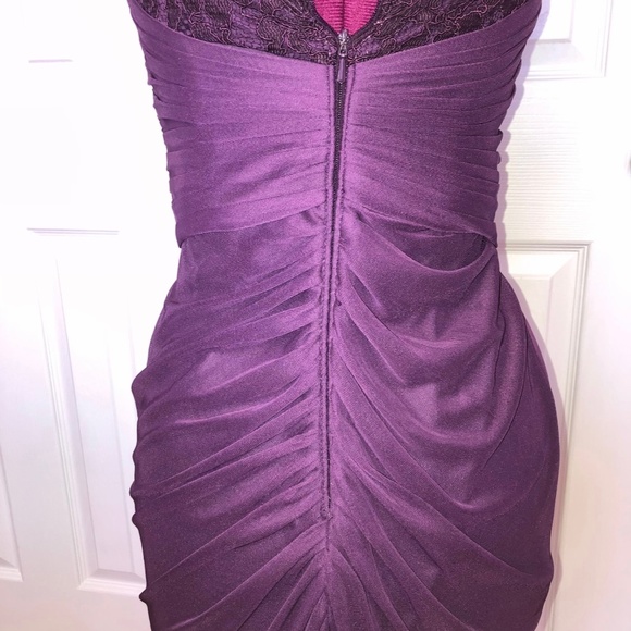 David's Bridal Sleeveless Long Mesh Dress with Corded Lace - Picture 5 of 6